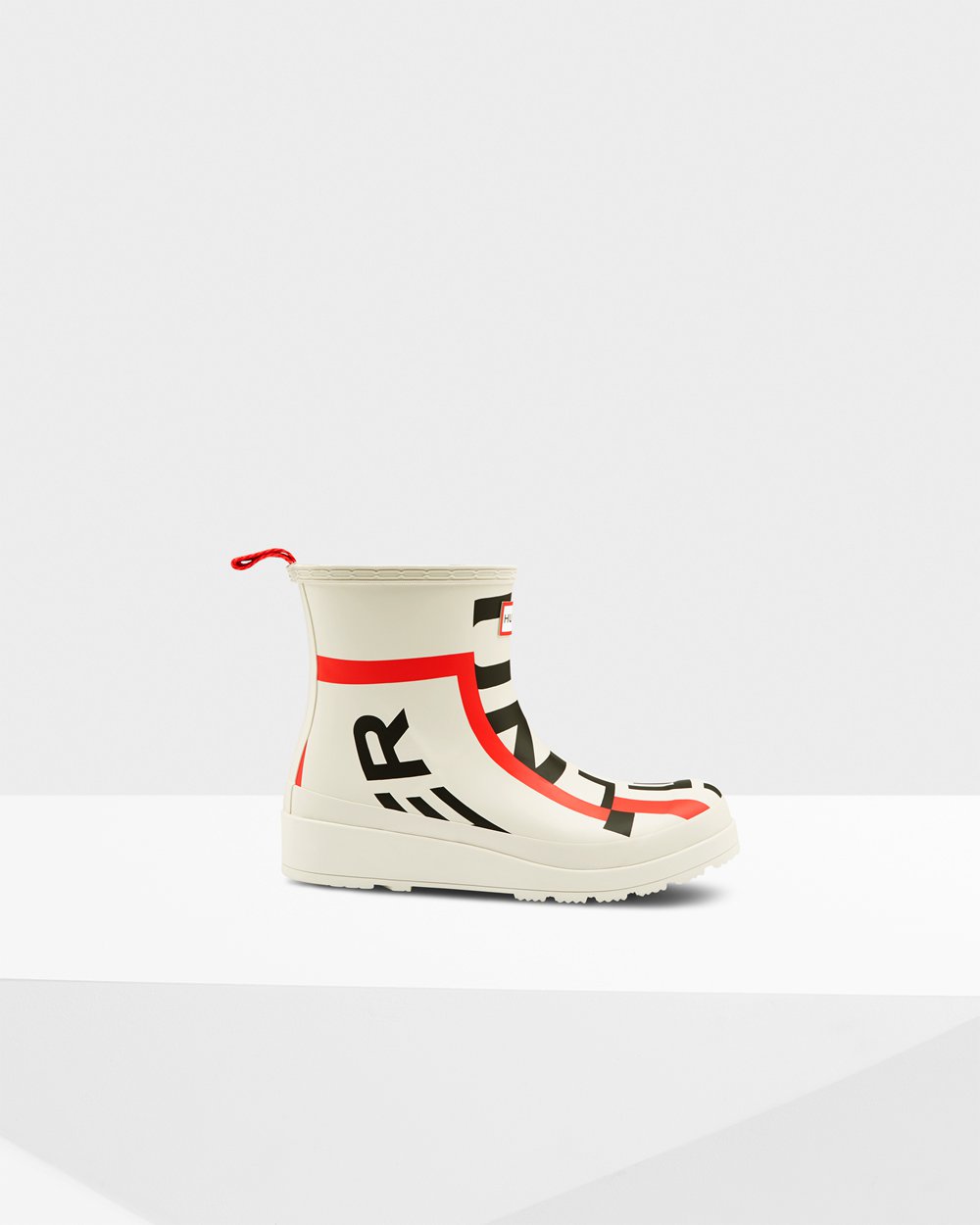 Hunter Original Short Exploded Logo Rain For Women - Play Boots White | India KYZOL9683